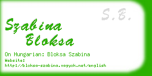 szabina bloksa business card